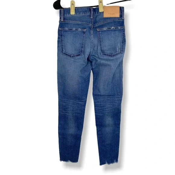 MOUSSY Tyrone skinny vintage medium wash raw hem jeans